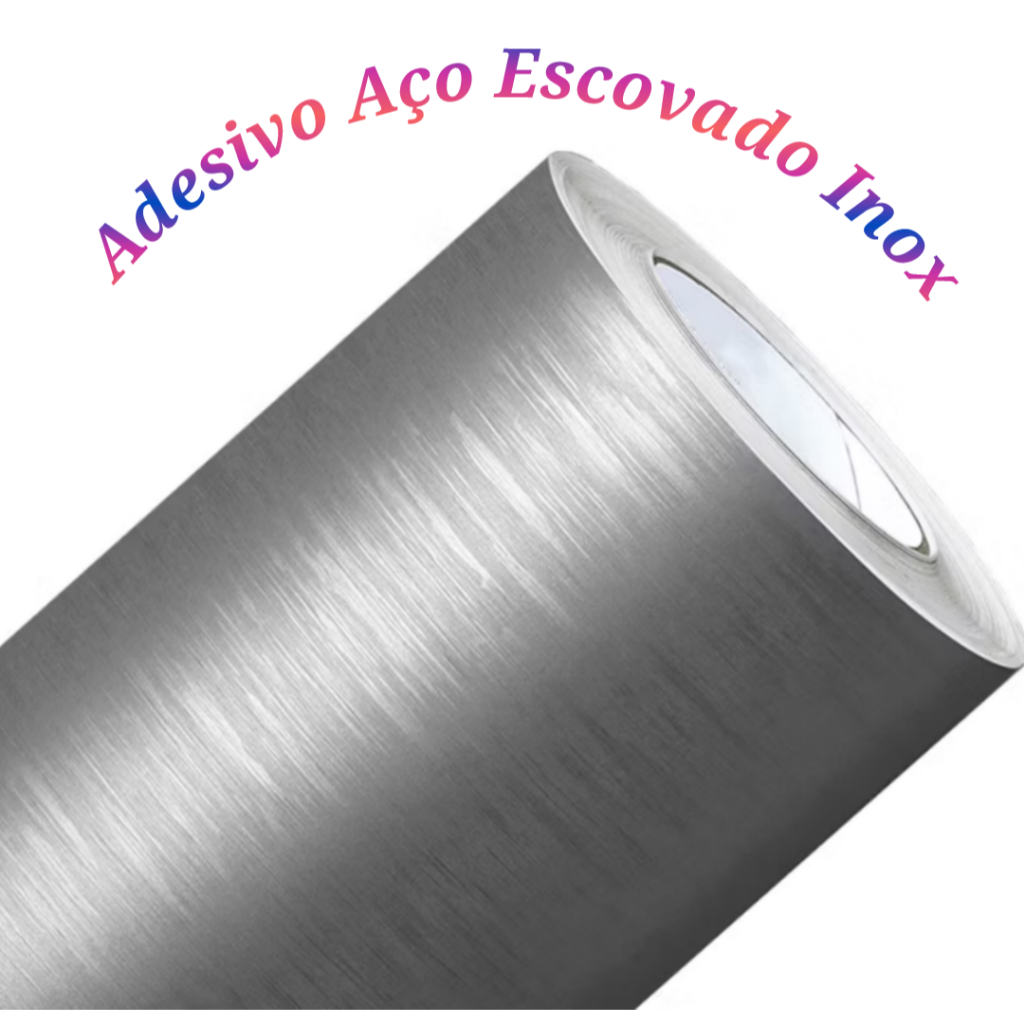 Vinil adesivo aço escovado Inox 3 metro por 60 de largura, p/ Geladeira ...