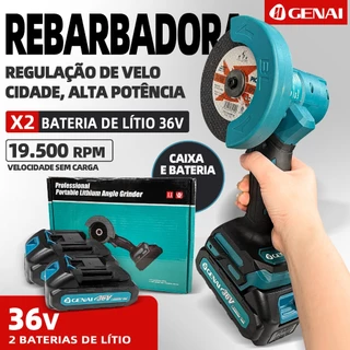 Mini rebarbadora angular de corte de 4” 5 conjuntos 2 pilhas 1 carregador