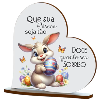 Kit 12 Lembrancinhas Coelho De Páscoa Mdf Br Impressão colorida Mod 09 em Oferta na Shopee