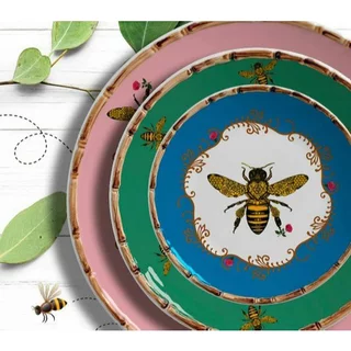 MAISON BLANCHE LINHA ABEILLES PRATO SOBRESA XICARA CAFÉ CHÁ LANCHE MESA POSTA ABELHAS