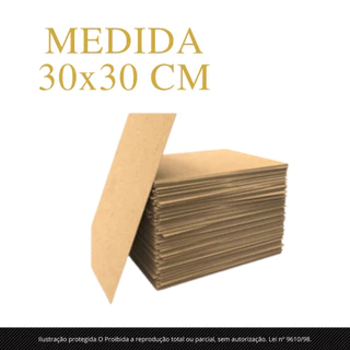 Kit Placa Chapa Mdf Cru 30x30 cm A4 10 - 50 Und 3mm Quadros Artesanato álbum de fotos entre outros artigos decorativos