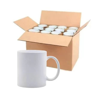 Kit 10 Canecas de Porcelana 300 ml Branca Simples Lettering, Não serve para Sublimação.
