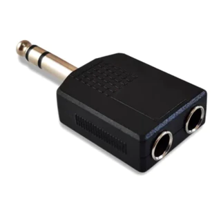 Adaptador 2 P10 Fêmea Stereo para 1 P10 Macho Estereo