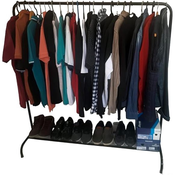Arara Cabideiro Roupas Multiuso 98x6x19cm Sapateira Expositor Grande Organizador Desmontável Closet