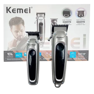 KIT 2 EM 1 KEMEI KM-8540 BIVOLT PARA CABELO BARBA E CORPO POTENCIA DE 5W PORTATIL SEM FIO USB
