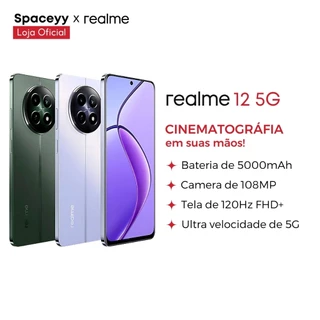 Celular Smartphone 5G Realme 12 512GB ROM 8GB RAM HD IPS 6.7" E Câmera 108MP com NFC