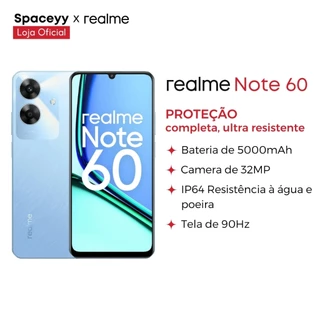 Celular Realme Note 60 Dual SIM 3/4RAM 64GB/128GB 5000mh 7.85mm IP64 AI boost para jogo 32MP