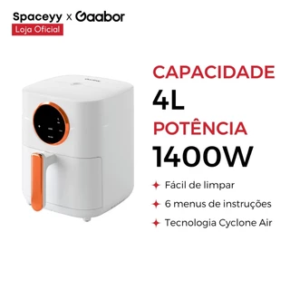 Fritadeira Elétrica sem Óleo 4L Air Fryer Gaabor Digital Touch 127V/220V - Grafite / Branco - 1400W