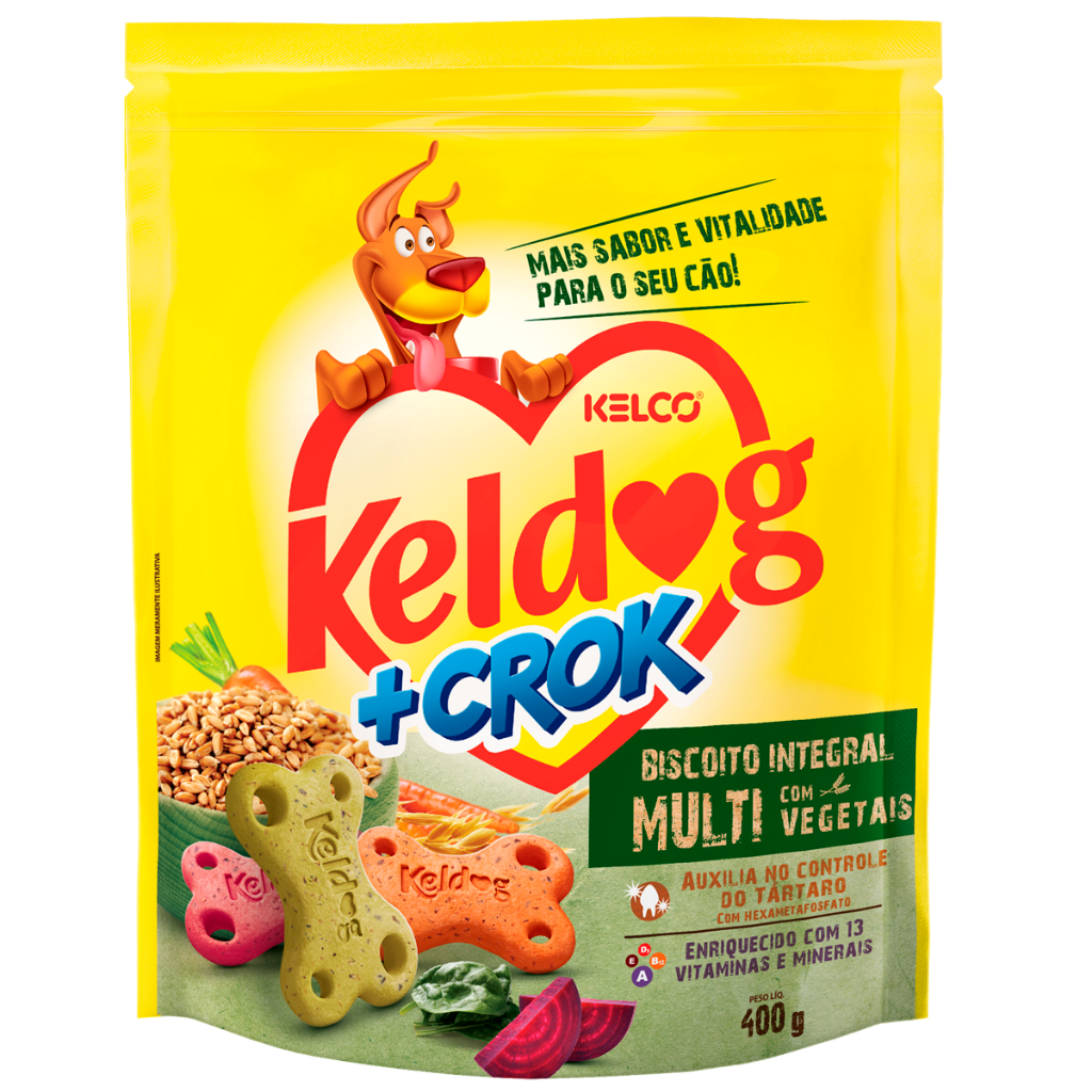 Biscoito Integral Multi Para Caes Keldog + Crok 400g | Shopee Brasil
