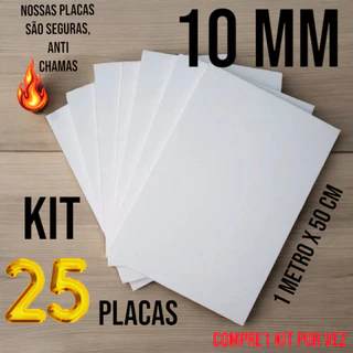 kit 25 placas de isopor antichamas 10mm (1cm) forro térmico termo acústico EPS