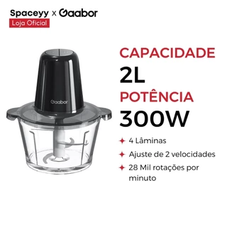 PROCESSADOR MULTISLICE Gaabor 300w 4 lâminas e Recipiente de vidro 6mm capacidade 2L