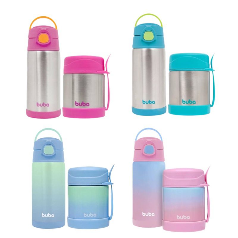 Kit Pote Térmico + Garrafa Térmica – Buba | Shopee Brasil