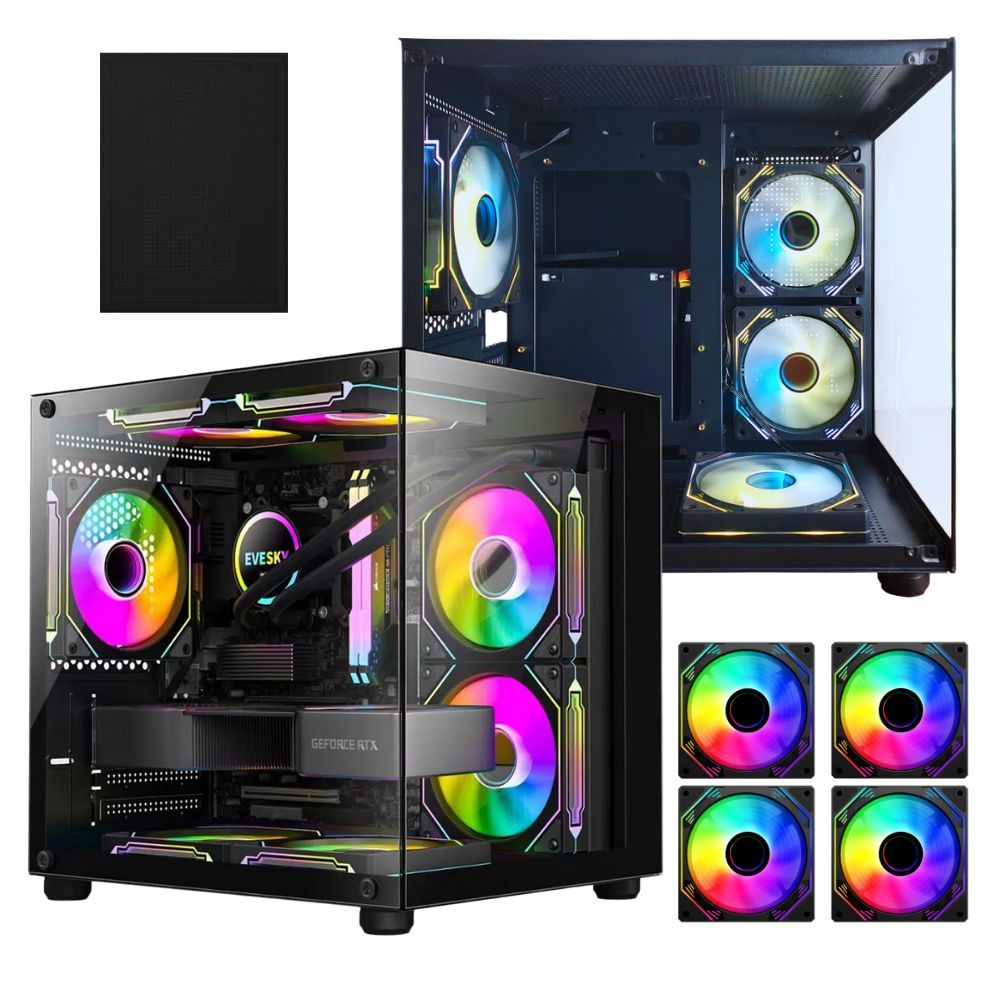Gabinete Gamer Com 4 Fans Inclusas Para Water Cooler Rgb Tampa Vidro ...