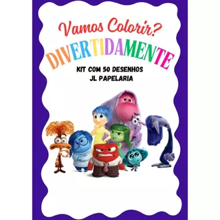Desenhos para Colorir - Kit com 50 desenhos das Divertidamente em folha A4 em Oferta na Shopee