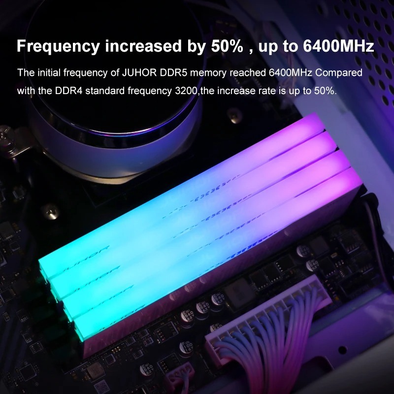 Memória Ram DDR5 JUHOR 32GB RGB 16GBX2 6000MHz White | Shopee Brasil