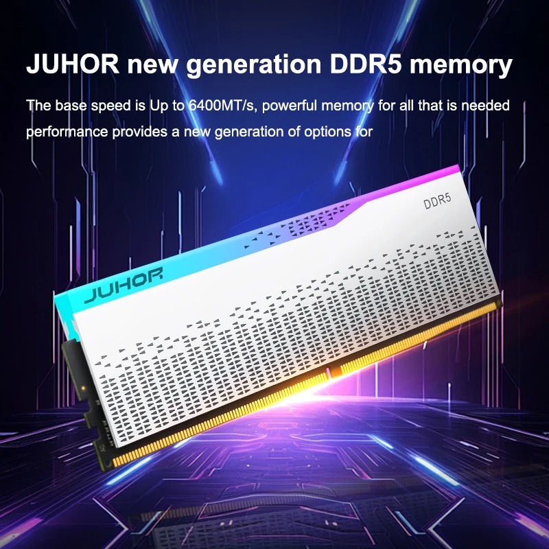 Juhor DDR5 6000MHz 16GB×2 32GB 動作確認のみ JUHOR DDR5 16GBx2 6000MHz 6400MHz RGB DDR5 32GB DIMM デスクトップ