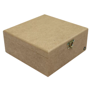 Caixa organizadora com Dobradiça e fecho em Metal 20x20x8 MDF Cru - lixada e tupiada em Oferta na Shopee