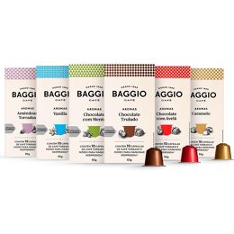 Kit de Cápsulas de Café Experience Baggio Café, compatível com Nespresso, contém 60 cápsulas