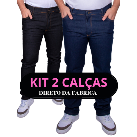 kit 2 calças jeans masculina tradicional para trabalho direto da fabrica envio imediato promoção