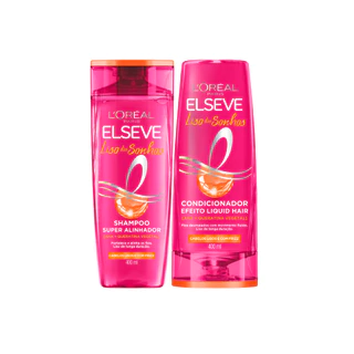 Kit Elseve Liso Dos Sonhos Shampoo 400ml e Condicionador 400ml em Oferta na Shopee