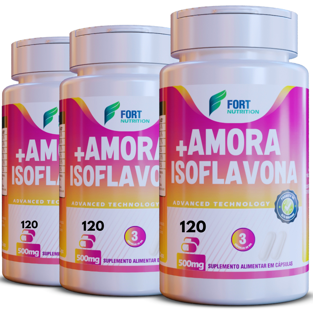 Amora Isoflavona em Cápsulas 100% Natural para Equilíbrio Hormonal 120 ...