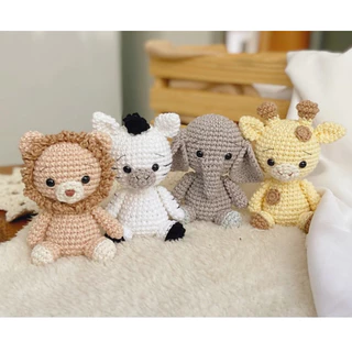 Mini Bichinhos safari em Amigurumi em Oferta na Shopee