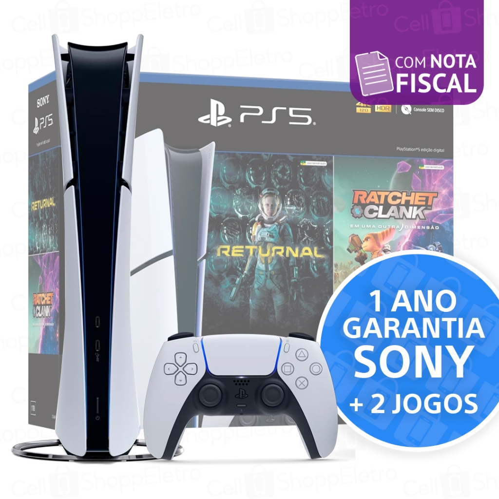 Console Playstation 5 Slim Edição Digital Ps5 1 TB Novo Lacrado Original 1 Ano Garantia Nota Fiscal