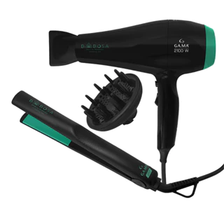 Kit Secador com Prancha e Difusor de Cabelo GAMA Italy Babosa Profissional