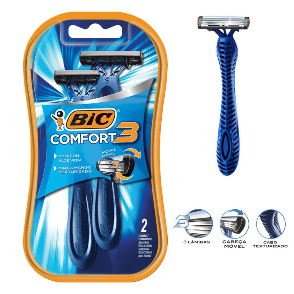 Prestobarbas BIC Comfort 3 / C/2unid. Original | Shopee Brasil