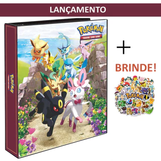 Fichário Álbum Grande Capa Dura para cartas Pokemon Pasta Cartas TCG EEVEE Evolutions