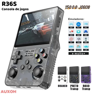 【Pronta Entrega】3 Cores Console Portátil R36S com 15,000 Jogos Vídeo Game 64g Emuelec Tela IPS 3,5 Pol Presentes Meninos
