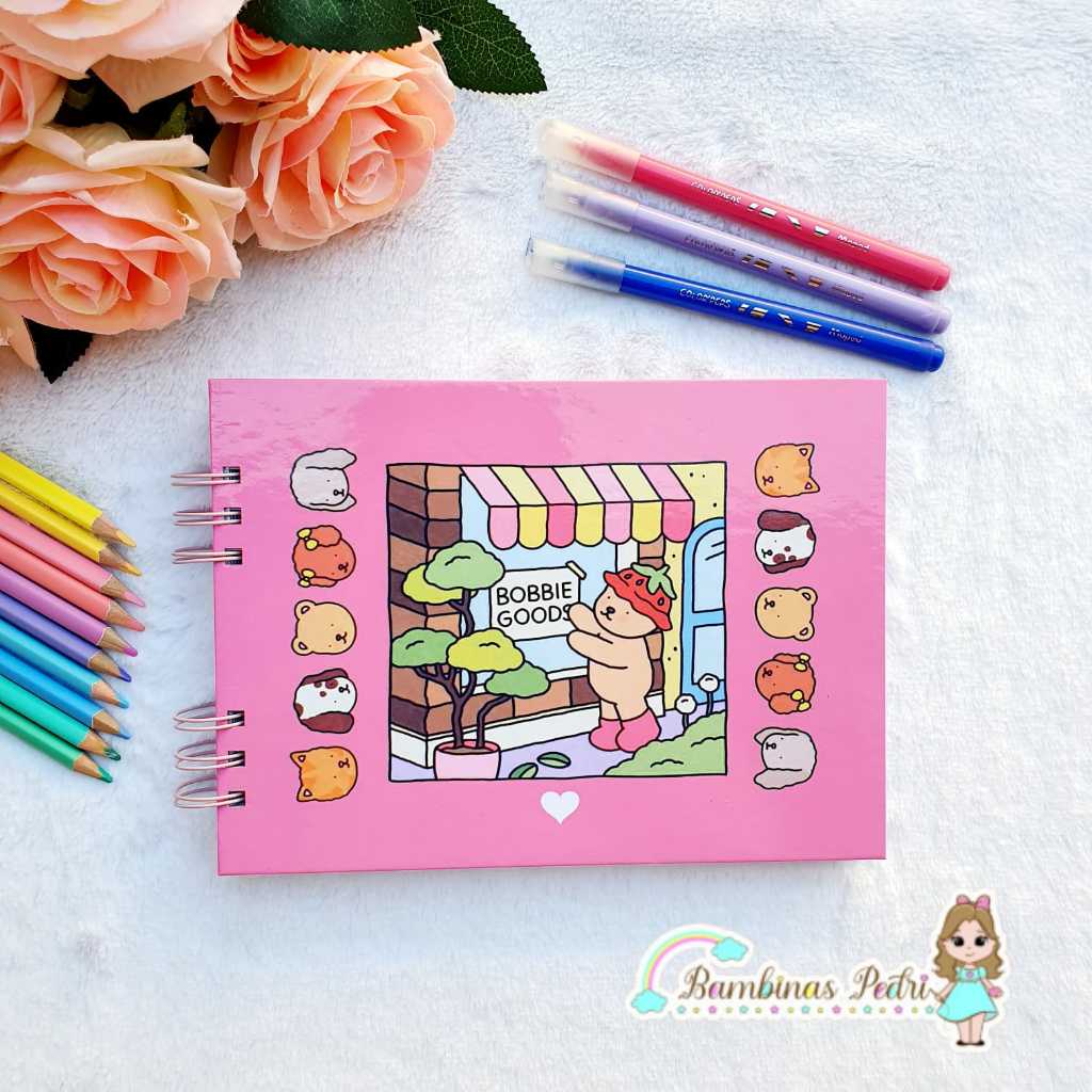 Livro de Colorir Capa dura Bobbie Good 50 folhas grossas 180gr Caderno ...
