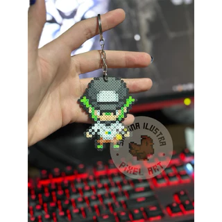 Chaveiro / Ímã / Peça decorativa N Pokémon treinador geek 8bits nerd perler beads hama beads pixel art