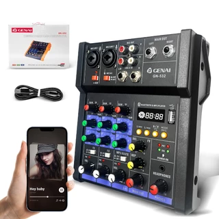 Misturador De Áudio De 4 Canais Placa De Som USB Console De Mistura Ao Vivo Equipamento De Gravação De Microfones KTV