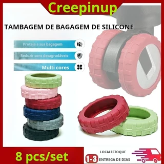 Protetor De Roda De Bagagem De Silicone 8 Peças, Redução De Ruído, Mala De Viagem, Capa De Rodas, Manga De Rodízio