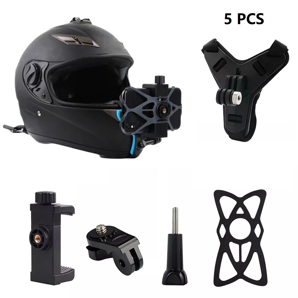 Suporte Câmera Celular Gopro Para Capacete Posição De Queixo