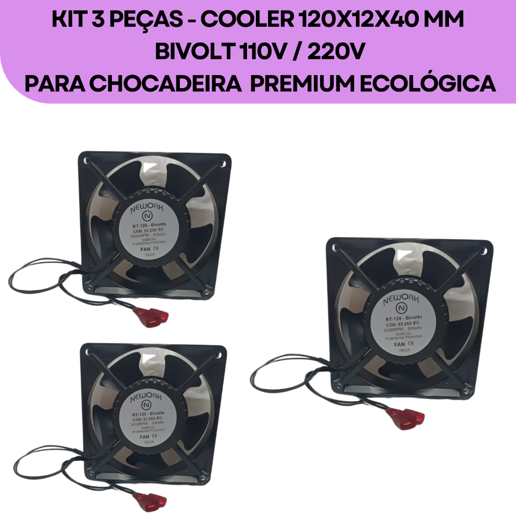 Cooler 120x120mm Ventilador Ventoinha Bivolt 110v 220v Chocadeira