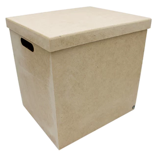 Caixa Organizadora com tampa Lisa - alça confortável 30x25x30 MDF Cru - Lixada e tupiada em Oferta na Shopee