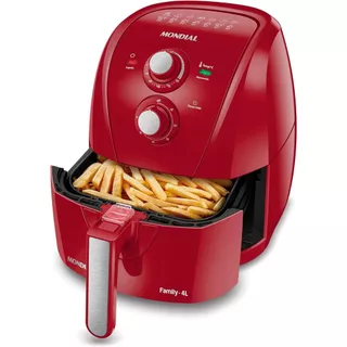 Fritadeira Air Fryer 4L Mondial Sem Óleo 1500W AFN-40-FR Vermelho Inox