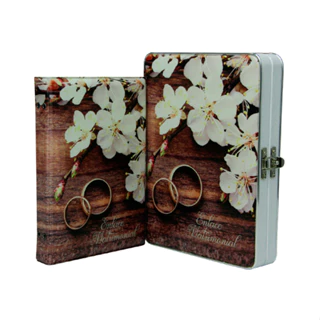 Estojo de casamento com álbum 15x21 - 100 Fotos em Oferta na Shopee