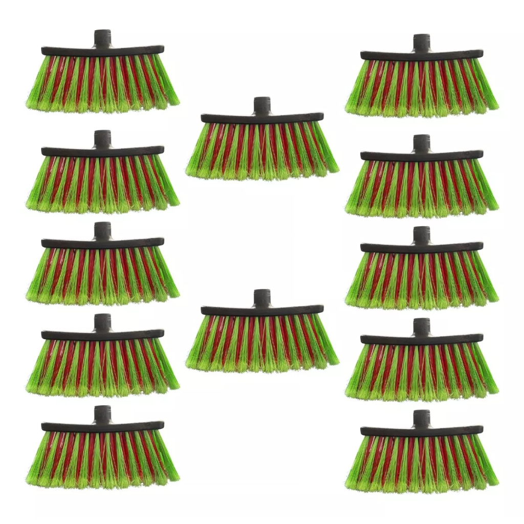 Kit 12 Vassouras Fiti Plast S/cabo Cerdas Macias Varrer Casa | Shopee ...