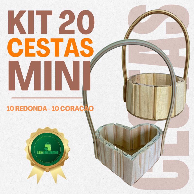 Kit 20 Cestas Mini 2 Modelos - presentes|embalagem | Shopee Brasil