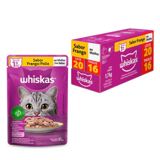 CAIXA 20 SACHÊS WHISKAS FRANGO 85gr.