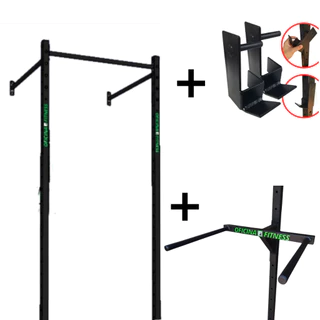Super Kit Rack Funcional Uma Baia para Academia -Treino CrossFit + Paralela de Rack + Suporte de Gancho