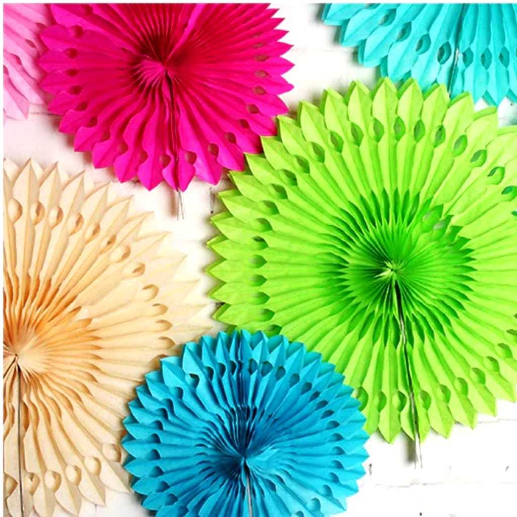5 Unidades Leque de Papel Enfeite 50cm Decoração | Shopee Brasil