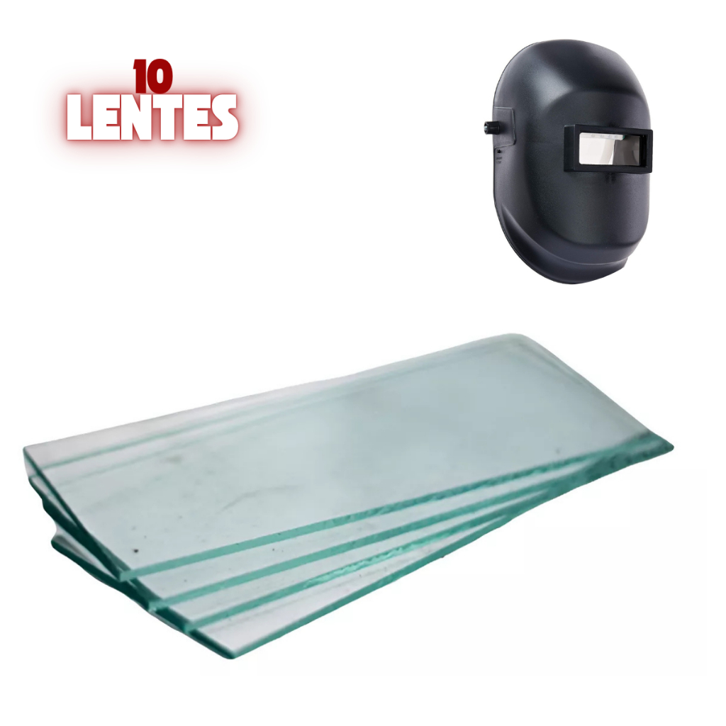 Kit 10 Lente De Vidro Retangular Incolor Transparente Para Máscara De ...