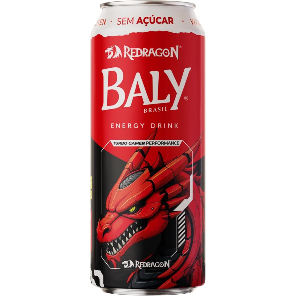 KIT 2X Energético Baly Gamer Redragon 473ml Sem Açúcar