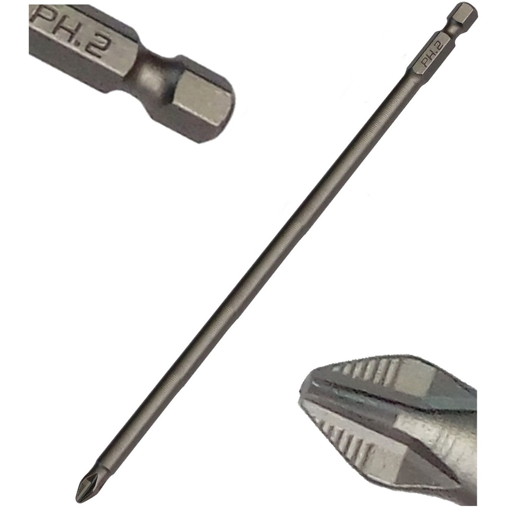 Ponteira Bits Extra Longo Ph2 200mm Imã Para Parafusadeiras