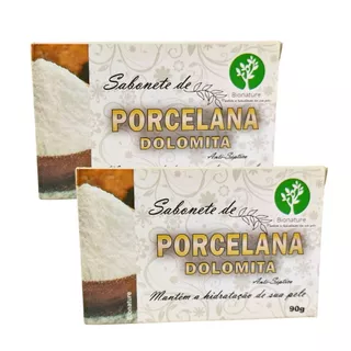 2x Sabonete em Barra de Porcelana Dolomita Pele Mais Clara e Uniforme - 90g (cada) - Bionature