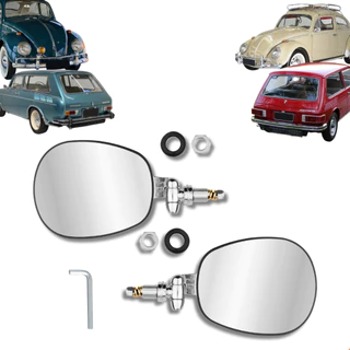 Par Retrovisor Fusca Mod Raquete Brasilia Aço Inox Original em Oferta na Shopee